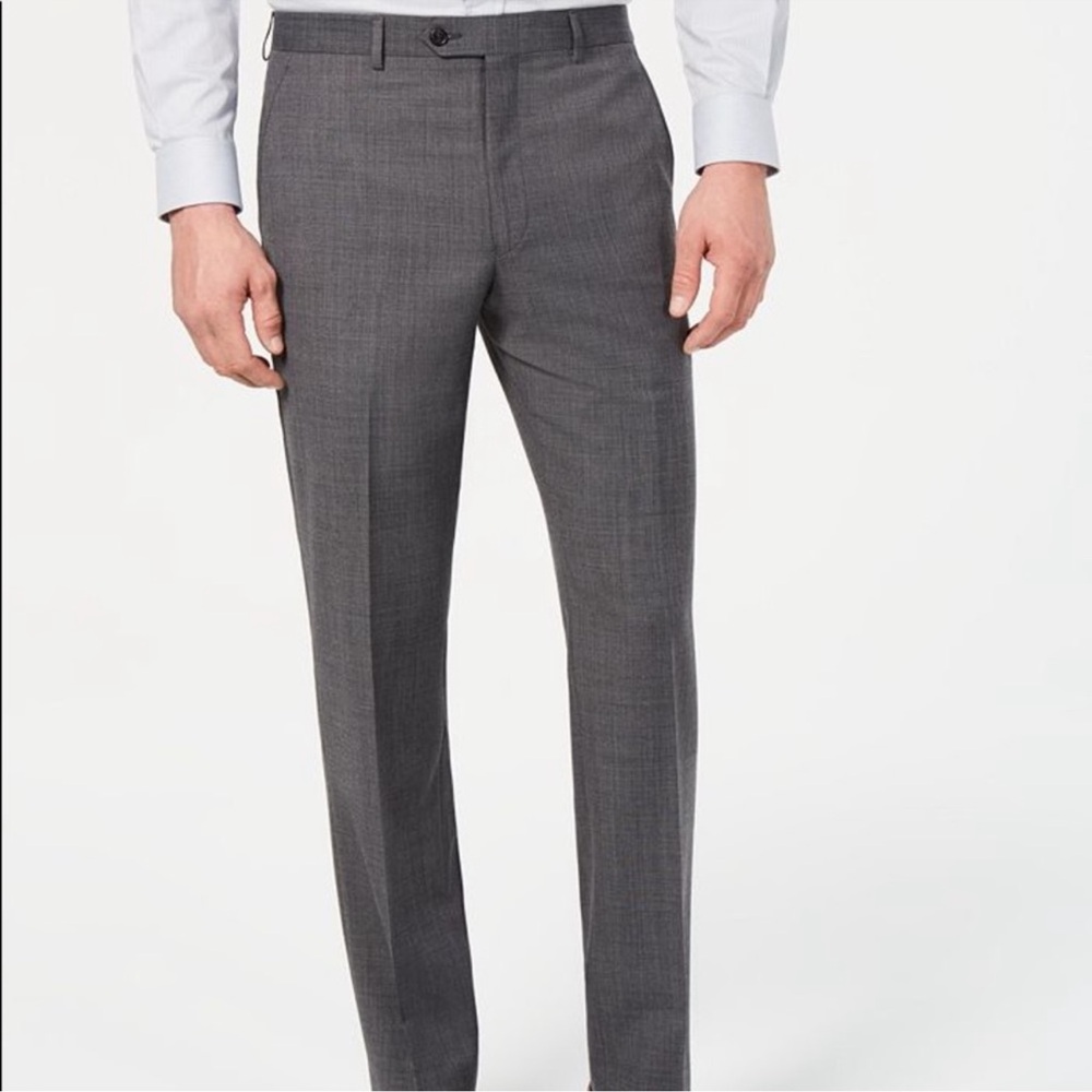 LAUREN RALPH LAUREN Ultraflex Gray Wool Trouser Suit Pants Mens 48W NWT NEW